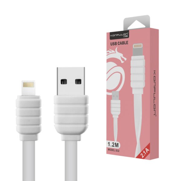 USB кабель KONFULON S32 Lightning 1.2м (білий)