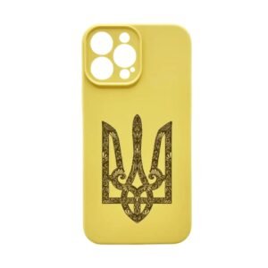 Чохол SILICONE COVER PATRIOT "ТРИЗУБ" iPhone 11 (жовтий)