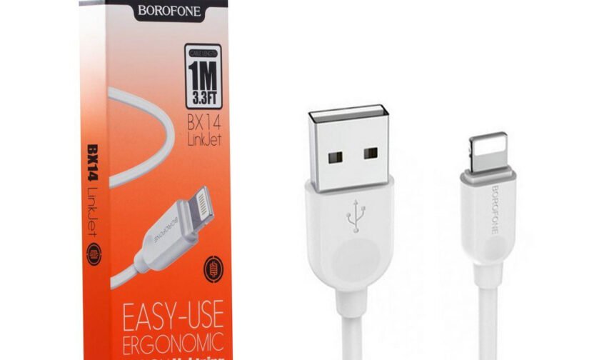 USB кабель BOROFONE BX14 Lightning 2.4A 1М (білий)