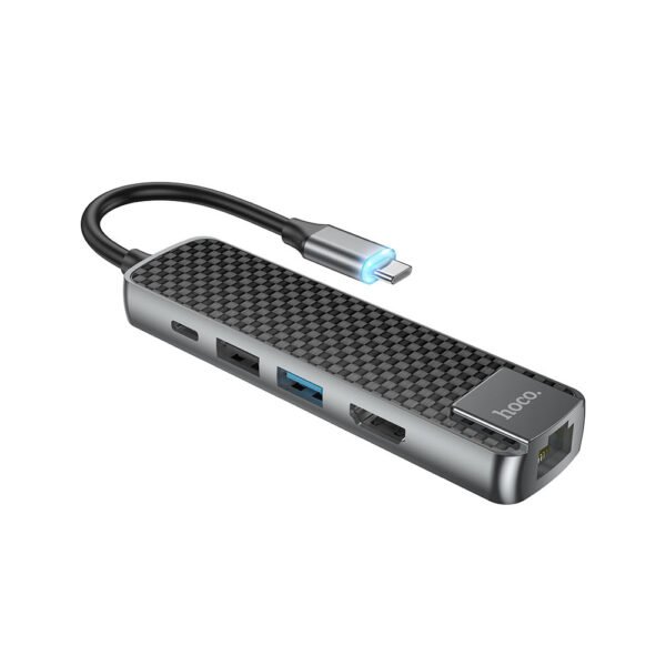 USB HUB HOCO HB23 4K (сірий)