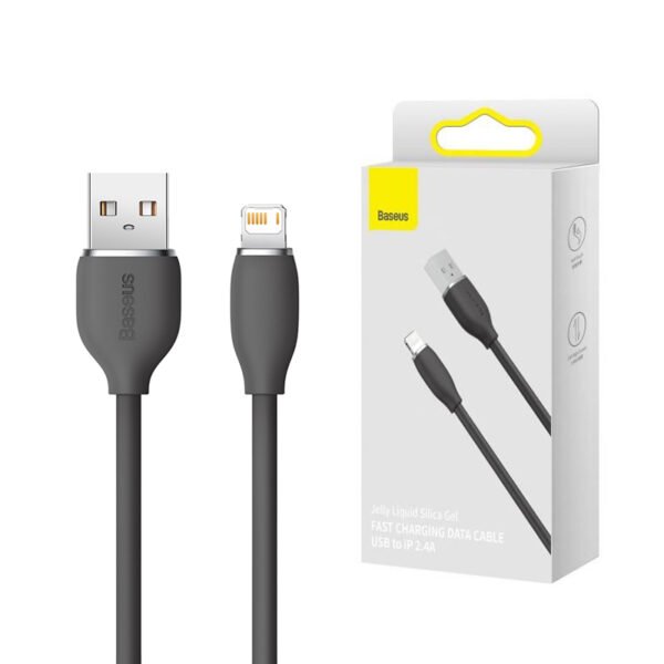 USB-кабель BASEUS JELLY LIQUID SILICA GEL Ligtning 1.2m (чорний)