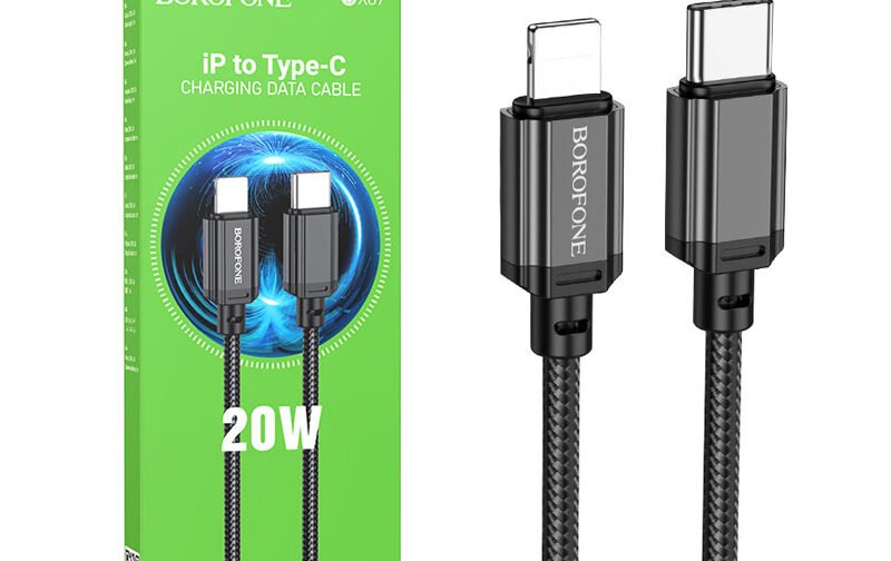 USB кабель BOROFONE BX87 IP TO TYPE-C 20W 3A 1m (чорний)