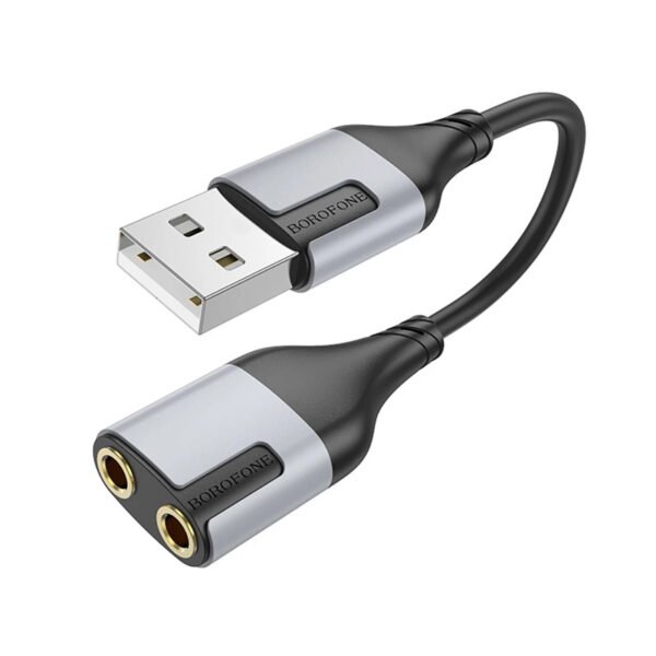 Адаптер BOROFONE BV19 2-in-1 USB-A to 3.5 mm & 3.5 mm (чорний)
