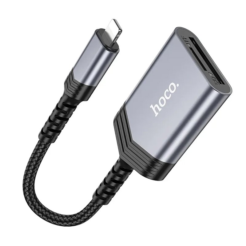 Картрідер HOCO UA25 SD/MicroSD to Lightning (сірий)
