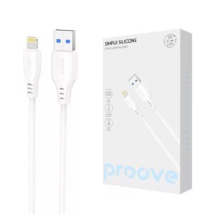 Кабель PROOVE SIMPLE SILICONE USB to Lightning 2.4A 2m (білий)