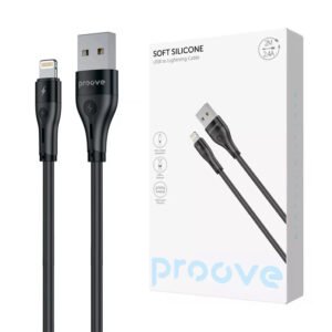 Кабель PROOVE SOFT SILICONE USB to Lightning 2.4A 2m (чорний)