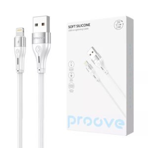 Кабель PROOVE SOFT SILICONE USB to Lightning 2.4A 2m (білий)