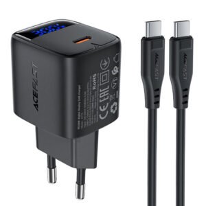 Мережевий зарядний пристрій ACEFAST A115 30W + кабель Type-C to Type-C (чорний)